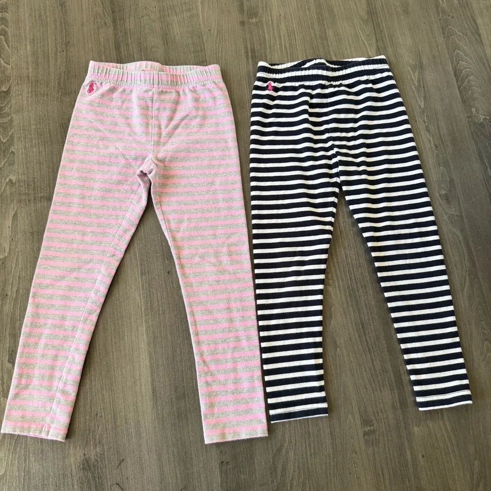 Polo Ralph Lauren girls stripes leggings set bundle lot size 6
